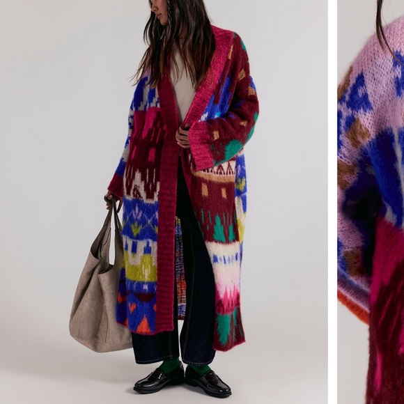 Free People Sweaters - Free People Folk Song Maxi Cardi, XS